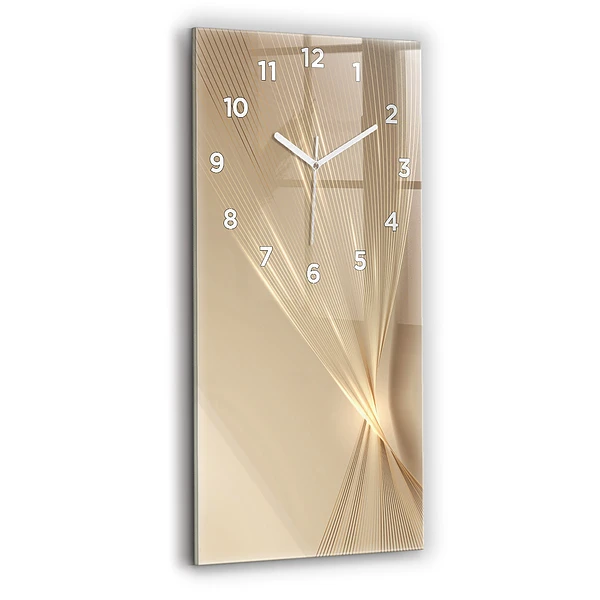 Horloge verticale en verre Lumière abstraite