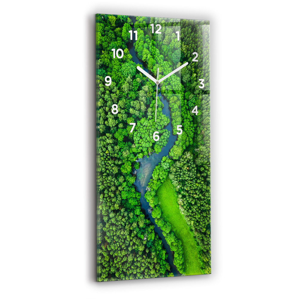 Horloge murale verticale Rivière dans la forêt