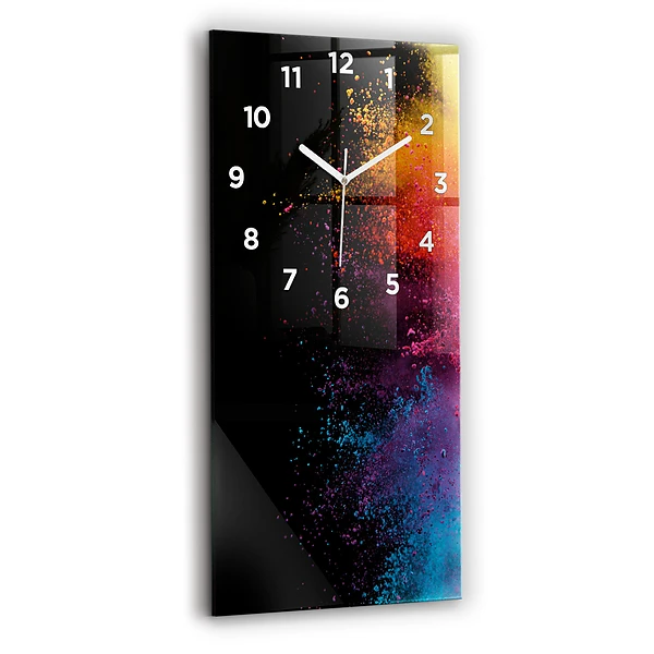 Horloge murale verticale Explosion de couleurs