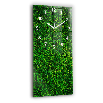 Horloge murale en verre rectangulaire Feuilles de haies