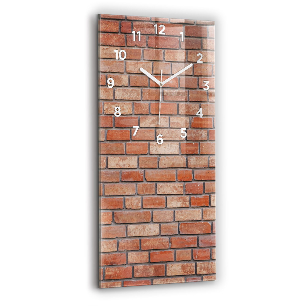 Horloge murale en verre rectangulaire Mur de briques