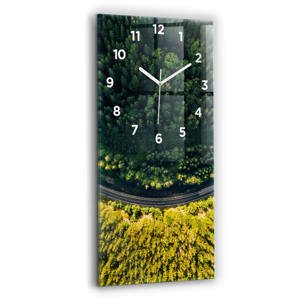 Horloge murale verticale Forêt vue du ciel