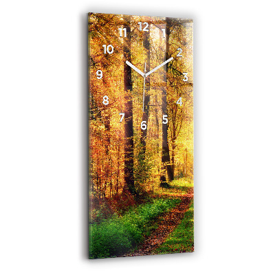 Horloge murale verticale Paysage de forêt d'automne