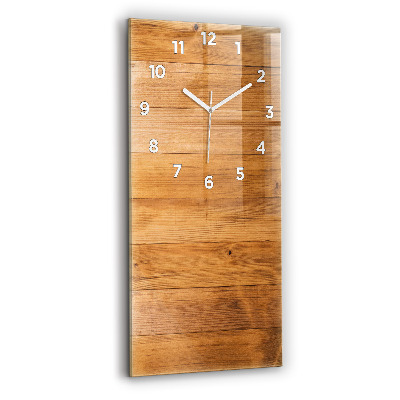 Horloge verticale en verre Planches de bois