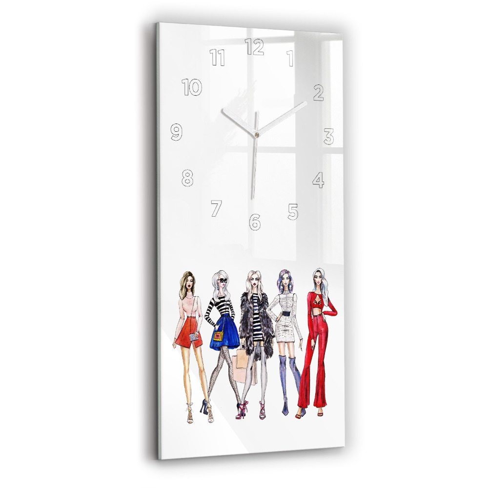 Horloge murale en verre rectangulaire Filles à la mode
