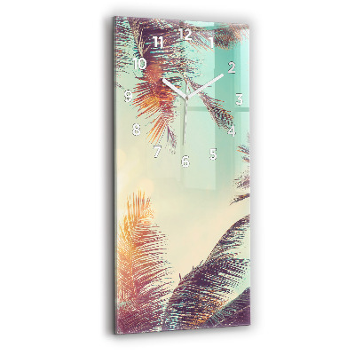 Horloge rectangulaire verticale Palmiers tropicaux