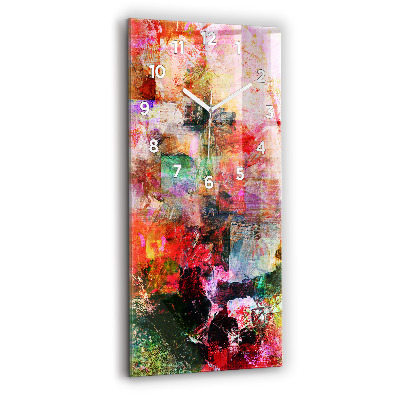 Horloge murale en verre rectangulaire Composition abstraite