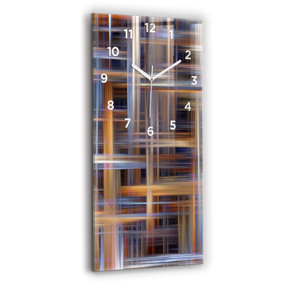 Horloge murale en verre rectangulaire Abstraction géométrique