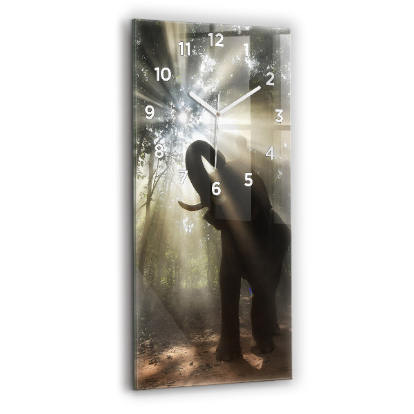 Horloge murale verticale Éléphant dans la jungle