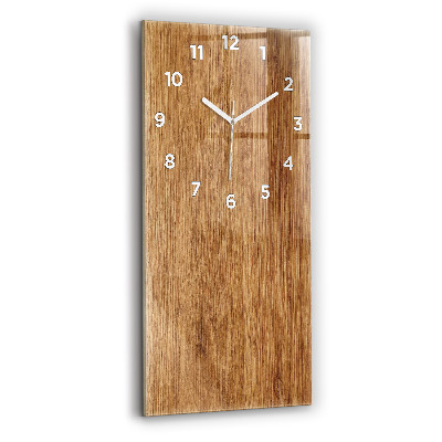 Horloge murale en verre rectangulaire Bois clair