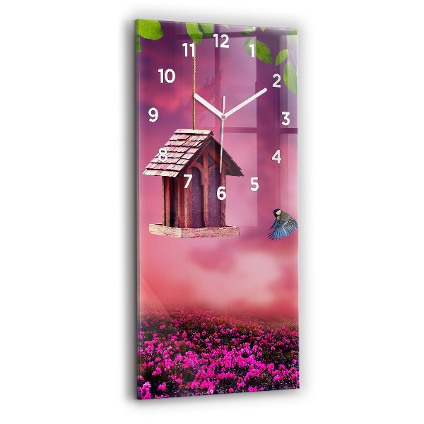 Horloge murale verticale Maison d'oiseau