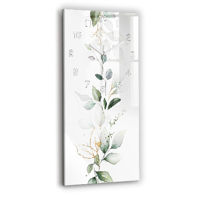 Horloge murale verticale Feuilles abstraites