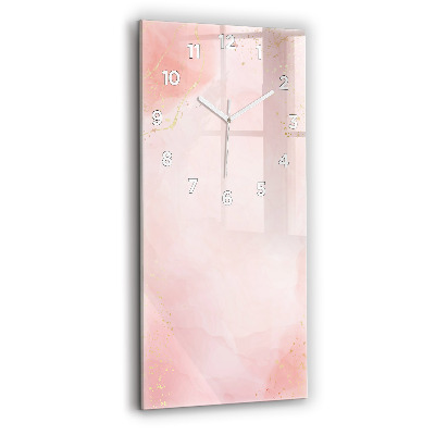 Horloge murale en verre rectangulaire Marbre rose