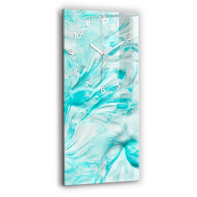 Horloge murale en verre rectangulaire Abstraction bleue