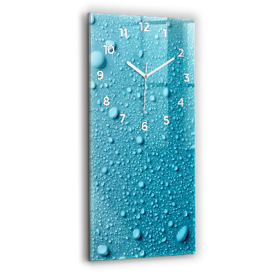 Horloge verticale en verre Gouttes d'eau sur verre