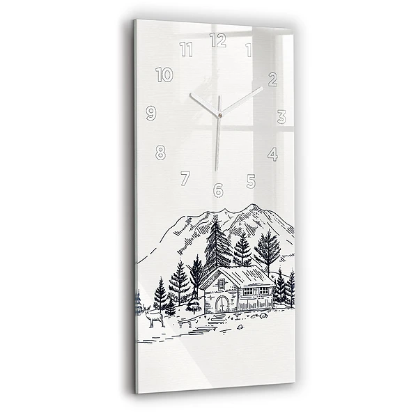 Horloge rectangulaire verticale Ville en dessin animé