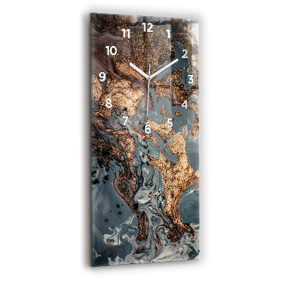 Horloge rectangulaire verticale Marbre or abstrait