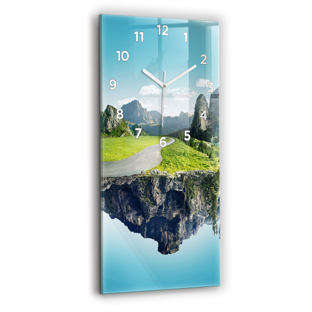 Horloge murale en verre rectangulaire Île volante