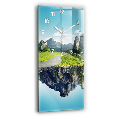 Horloge murale en verre rectangulaire Île volante