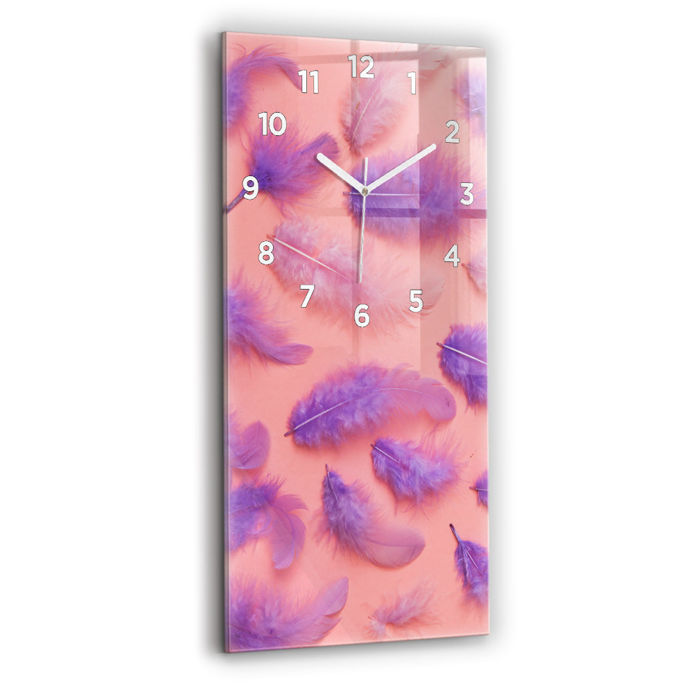 Horloge murale verticale Plumes colorées