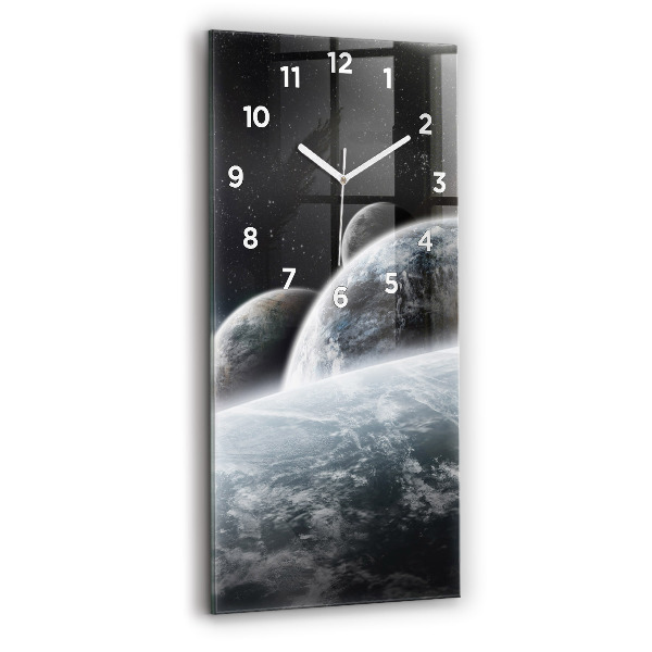 Horloge murale verticale Cosmos et planètes