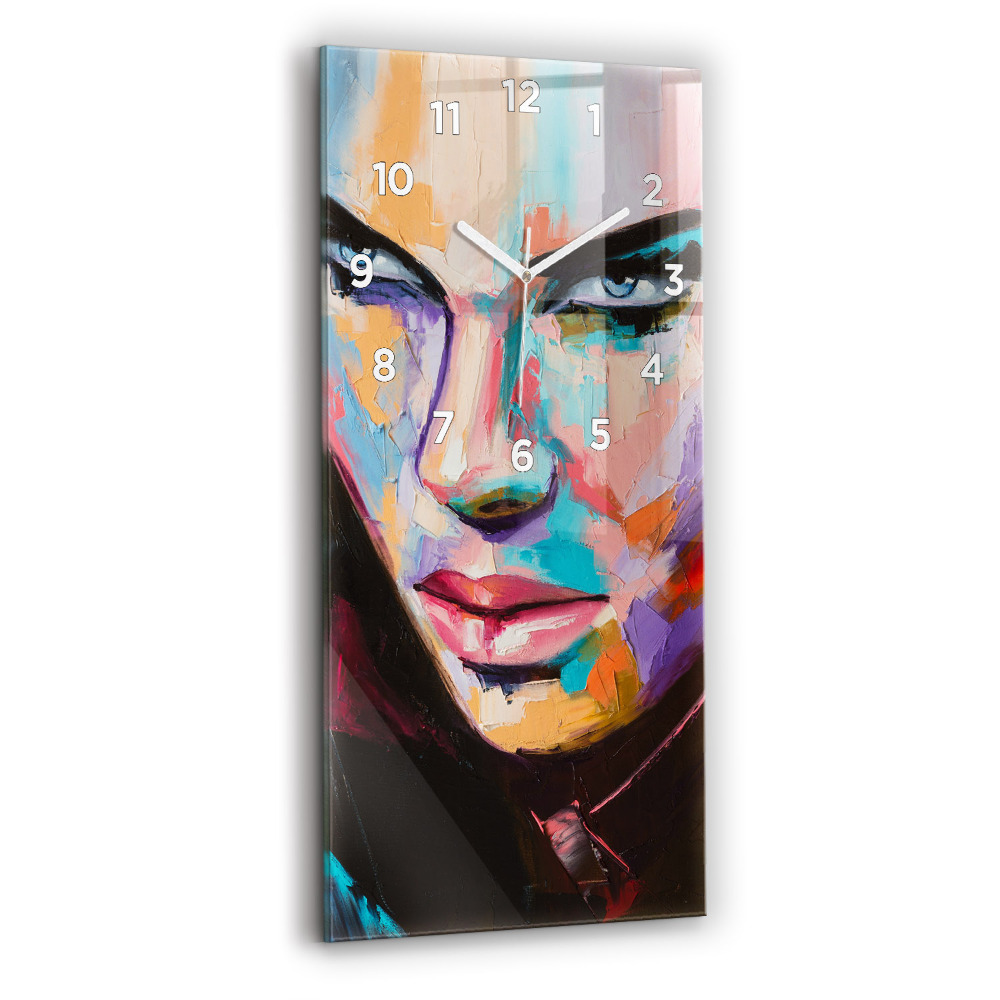 Horloge verticale en verre Portrait d'une femme