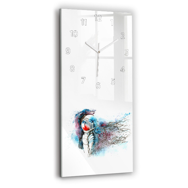 Horloge verticale en verre Astronaute abstrait