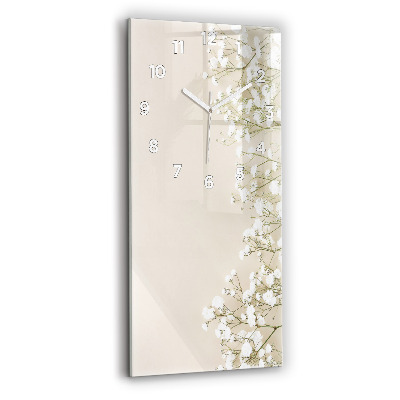 Horloge rectangulaire verticale Fleurs de gypsophile