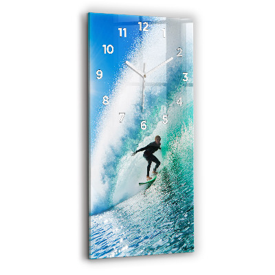 Horloge murale en verre rectangulaire Surf à Hawaï