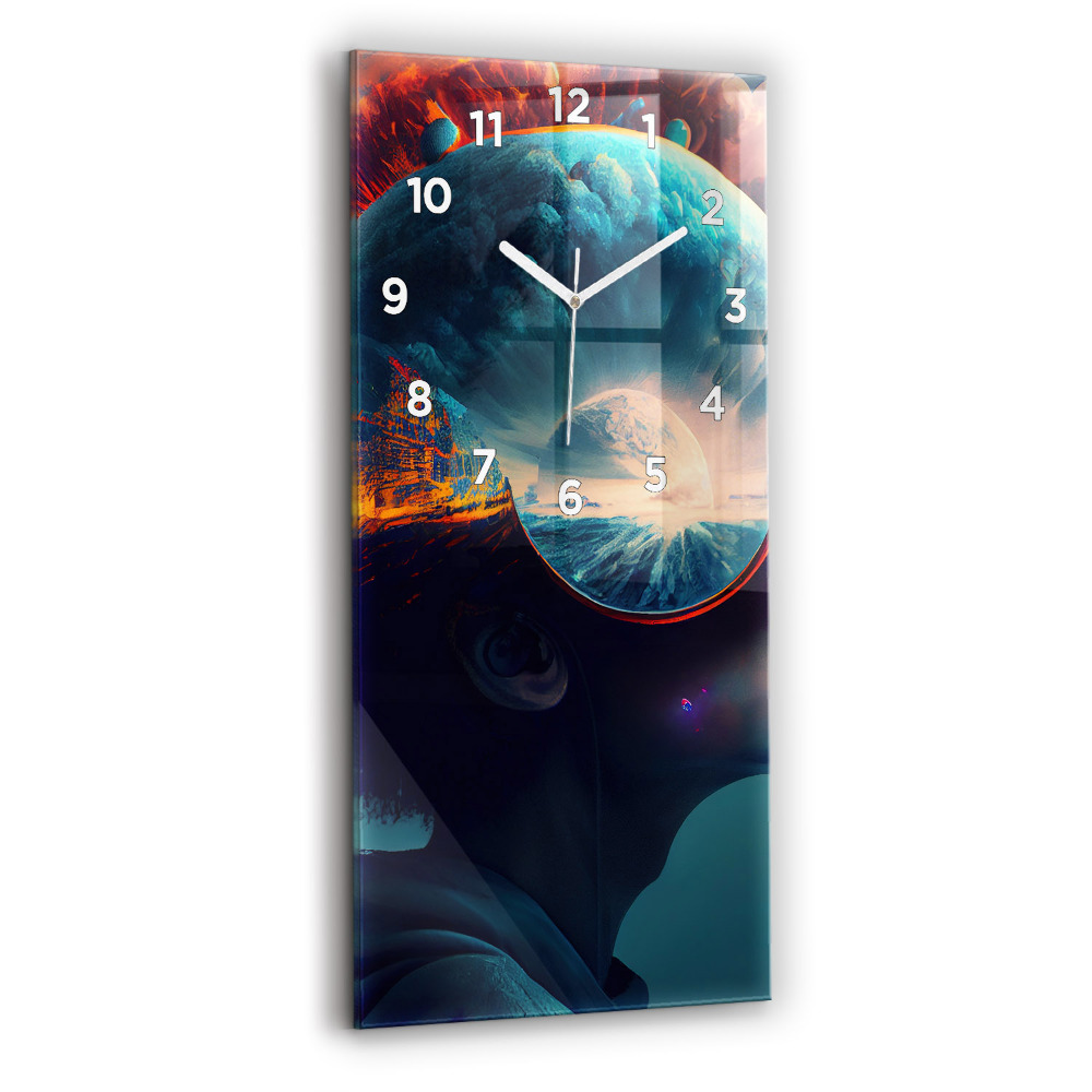 Horloge murale verticale Monde futuriste
