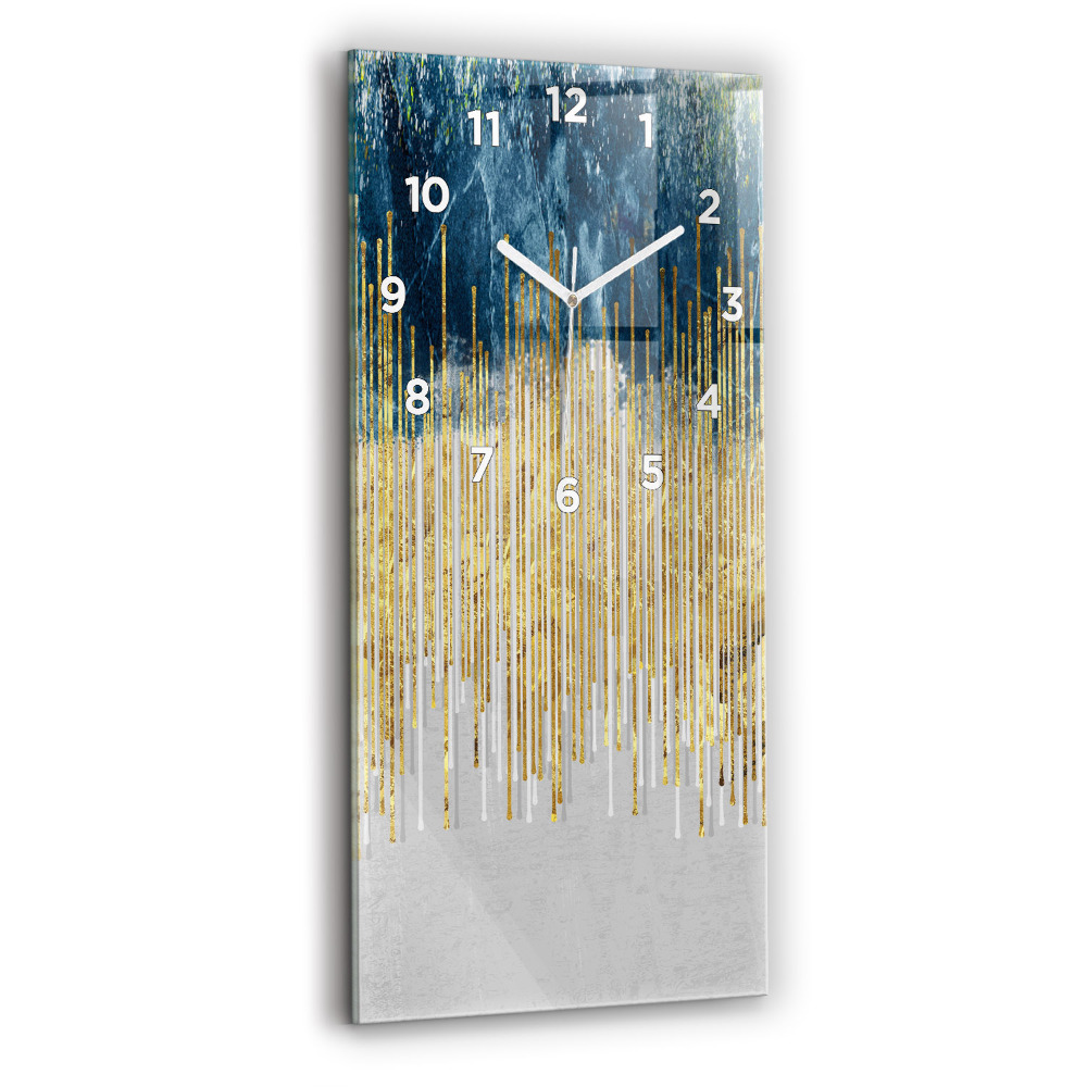 Horloge verticale en verre Motif décoratif et or