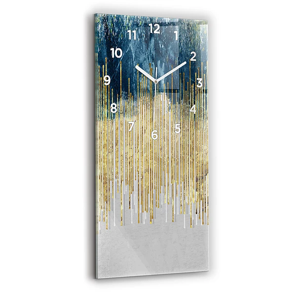Horloge verticale en verre Motif décoratif et or