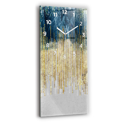 Horloge verticale en verre Motif décoratif et or