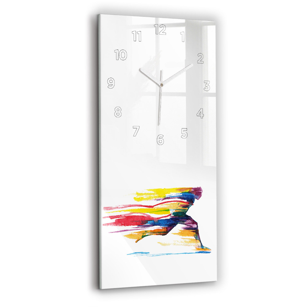 Horloge murale verticale Illustration d'un coureur