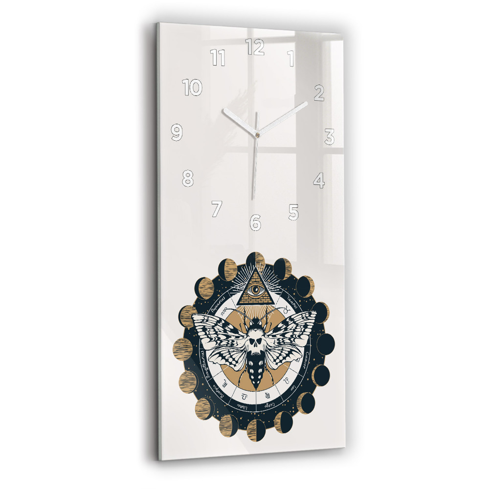 Horloge rectangulaire verticale Phases de la lune et œil
