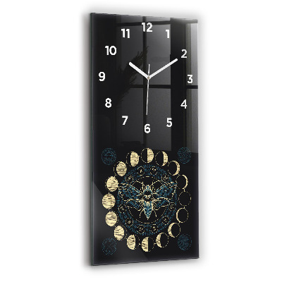 Horloge murale verticale Phases de la lune et insecte