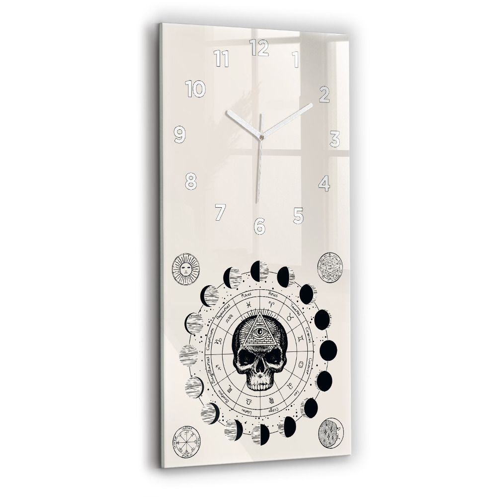 Horloge verticale en verre Phases de la lune