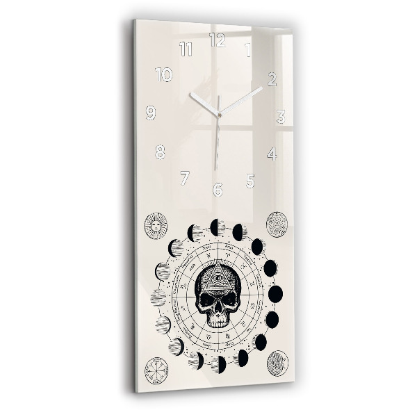 Horloge verticale en verre Phases de la lune