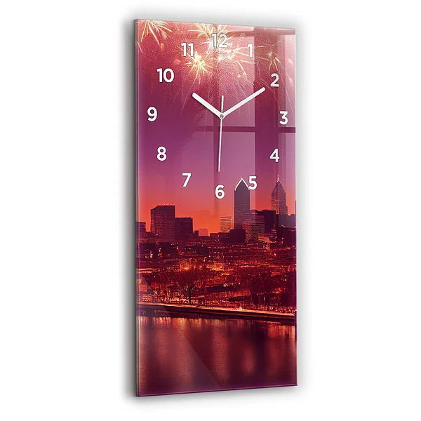 Horloge murale verticale Ville de Philadelphie la nuit
