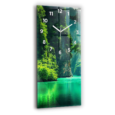 Horloge murale en verre rectangulaire Paysage naturel de Thaïlande