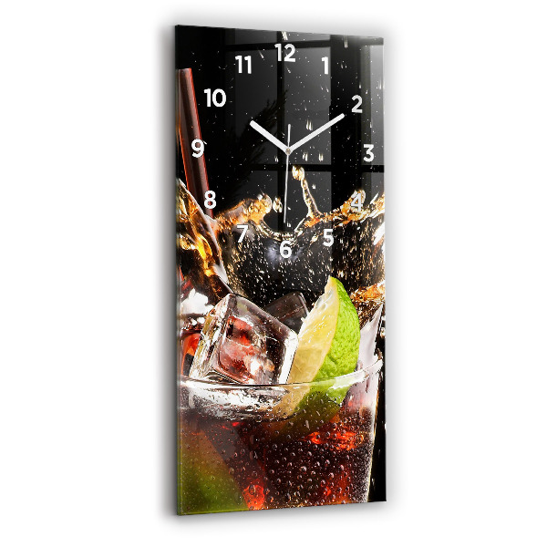 Horloge murale en verre rectangulaire Boisson sur la glace