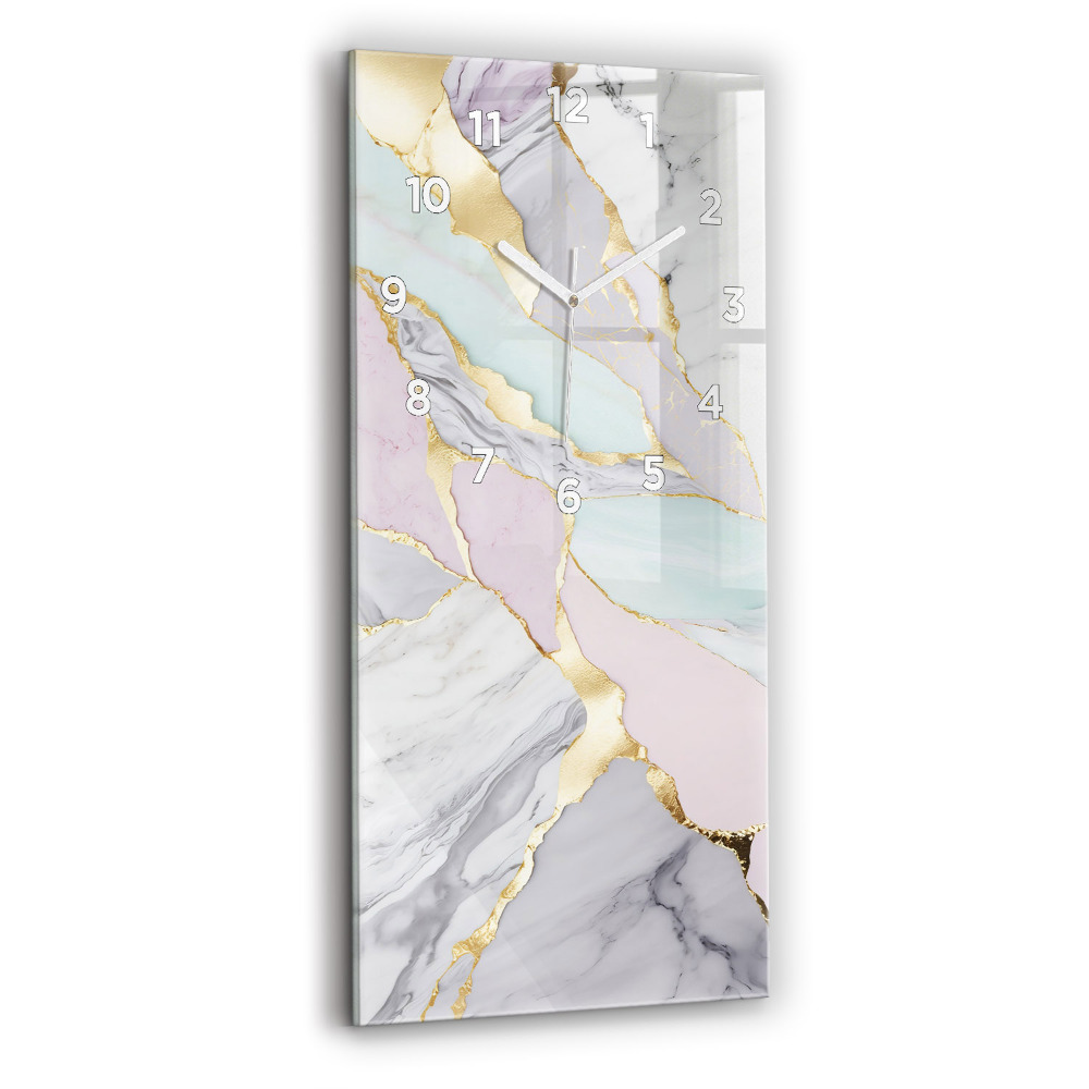 Horloge murale en verre rectangulaire Motif de marbre