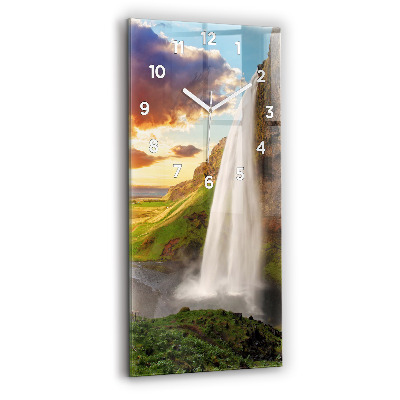 Horloge rectangulaire verticale Chute d'eau en Islande