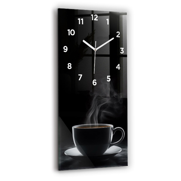 Horloge rectangulaire verticale Tasse de café noir