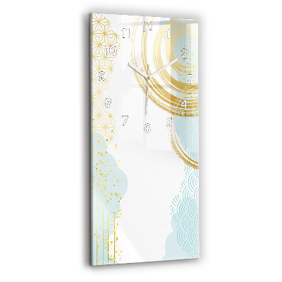 Horloge murale en verre rectangulaire Motif décoratif