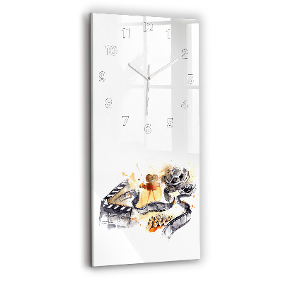 Horloge verticale en verre Caméra de cinéma