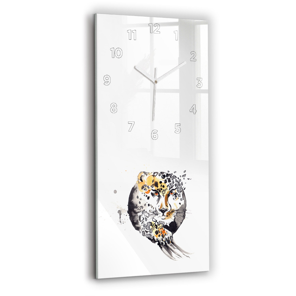 Horloge murale verticale Guépard dans un cercle abstrait