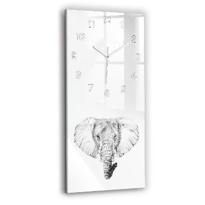 Horloge rectangulaire verticale Tête d'éléphant graphique
