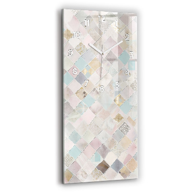 Horloge rectangulaire verticale Tuiles colorées