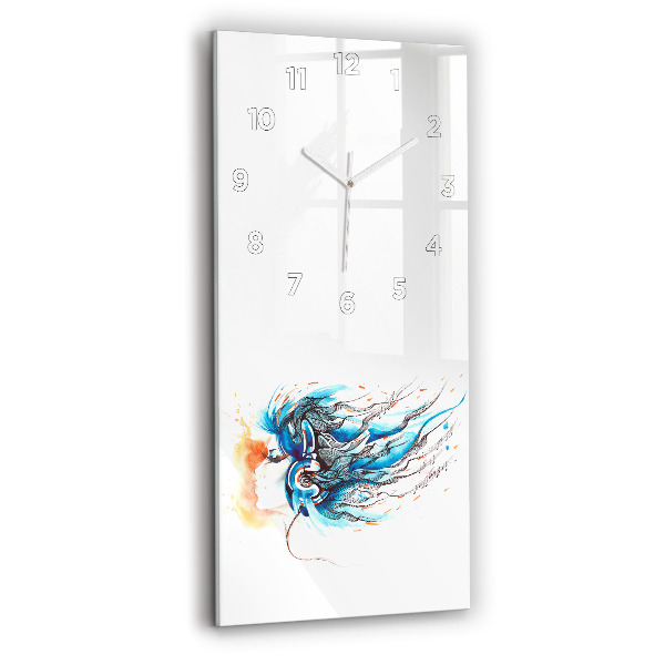 Horloge murale en verre rectangulaire Illustration d'un combiné